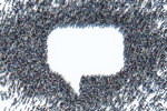 crowd forming a talk bubble-GettyImages-1457560942