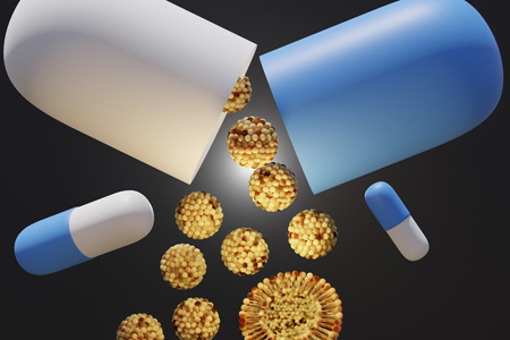 Liposome nanoparticles inside of capsule pills-GettyImages-1412962601