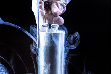 container emitting vapor in laboratory setting-GettyImages-2188356266 container emitting vapor in laboratory setting-GettyImages-2188356266