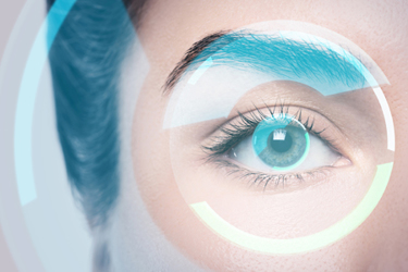 augmented reality and biometric iris recognition isual acuity check-up GettyImages-1370102493
