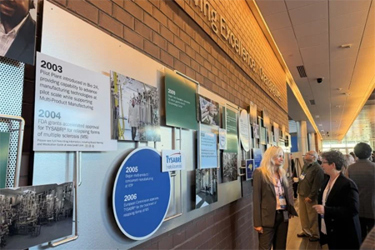 During the anniversary celebration, guests could see highlights from Biogen's history
