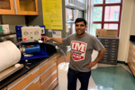 Abhi Upadhyay in his lab
