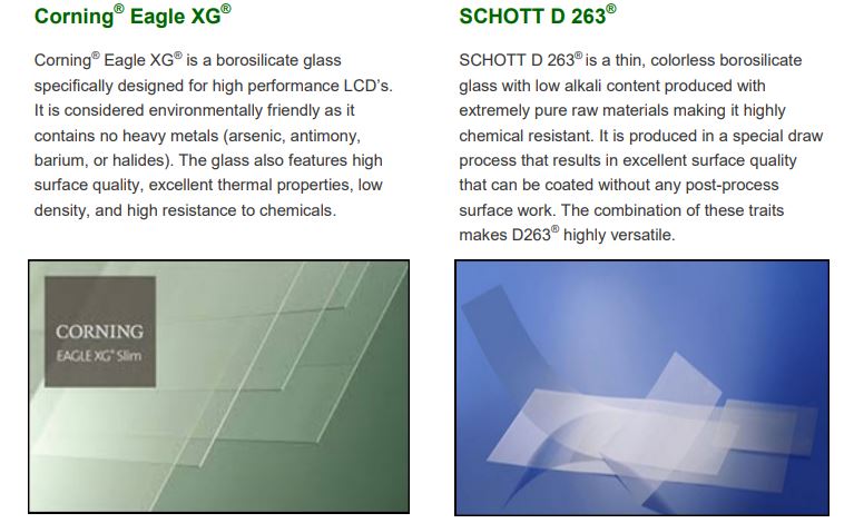 Borosilicate Glass Comparison Corning Eagle Xgreg Vs Schott D263 