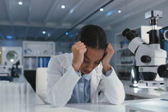 stressed medical researcher-GettyImages-1327106669