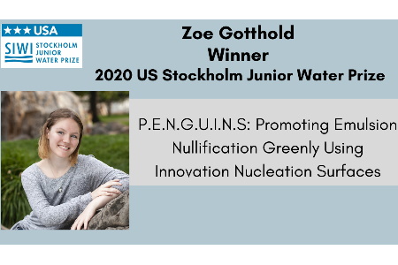 Washington State High School Student Wins 2020 US Stockholm Junior Water Prize
