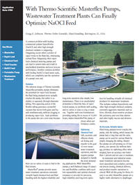 With Thermo Scientific Masterflex Pumps, Wastewater Treatment Plants ...