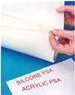 Double-coated adhesive tape - silicone on one side, acrylic on the other Double-coated adhesive tape - silicone on one side, acrylic on the other