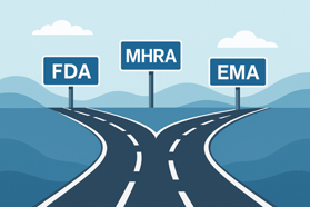 How The FDA, MHRA, & EMA Differ On Externally Controlled Trials Fork in the road image_ChatGPT