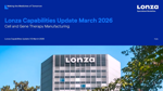 Lonza Capabilities Update March 2026: Cell & Gene Therapy