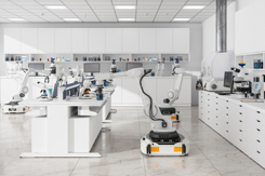 Robots working in laboratory-GettyImages-1969136730
