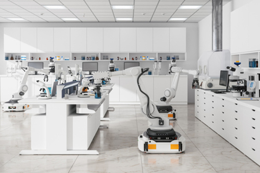 Robots working in laboratory-GettyImages-1969136730