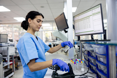 Hematologist analyzing medical samples, hospital laboratory-GettyImages-1938555699 Hematologist analyzing medical samples, hospital laboratory-GettyImages-1938555699