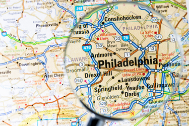 Cities of philadelphia on map-GettyImages-171592137