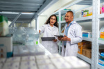 tablet for medicine management, stock research or inventory, Digital technology-GettyImages-1666055403