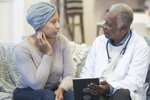 Accelerating Approval Pathway For Phase III Ovarian Cancer Trial Cancer patient consulting with doctor-GettyImages-1217056000