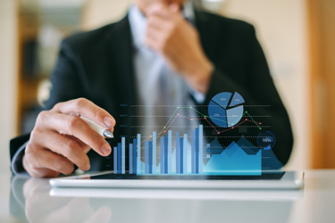 Businessman investor analyzing company financial Businessman investor analyzing company financial