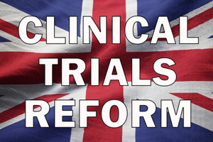 U.K. Has Strong Plan To Reform Clinical Trials UK flag with text-gettyimages-1031822122