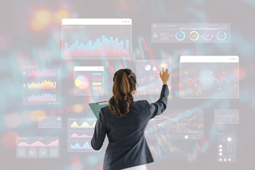 futuristic virtual interface, data, charts graphs-GettyImages-2158826542