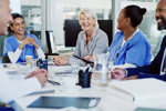 Boardroom collaboration, healthcare, hospital manager-GettyImages-2203581622