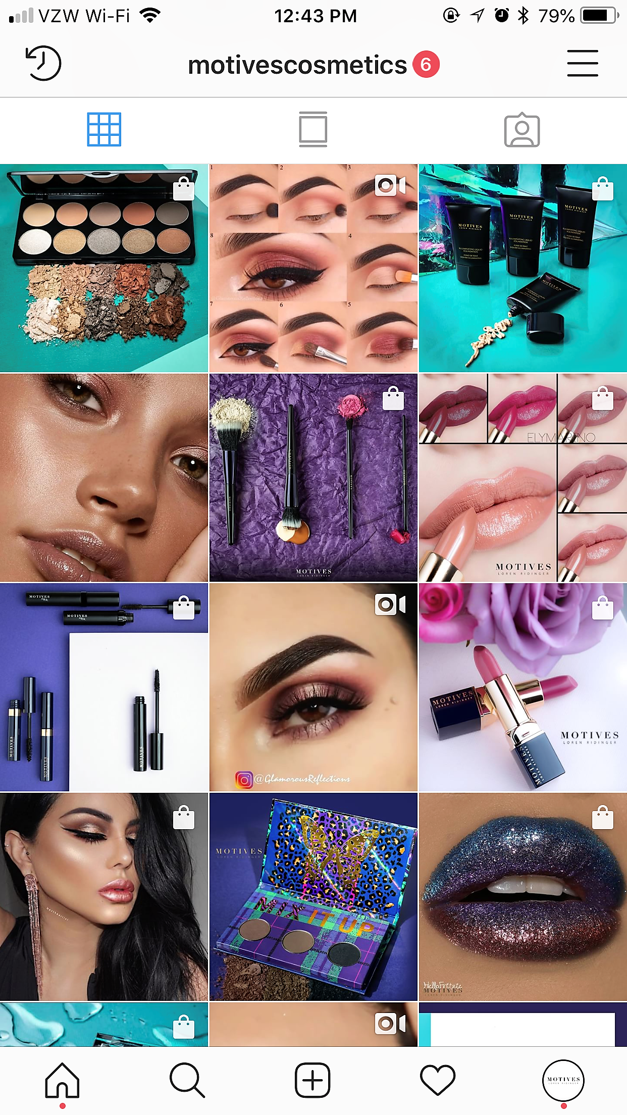 Motives cosmetics Instagram (shoppable icons)