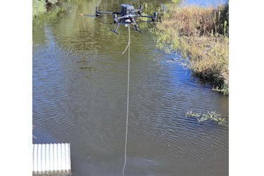 Drone Near Tile Drain