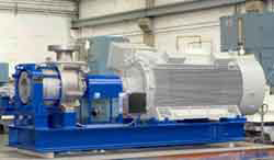 The new HGM-RO high-pressure pump for reverse osmosis seawater desalination systems is now available in five additional standard sizes (KSB Aktiengesellschaft, Frankenthal).