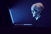 Laptop Skull Safety Danger Anonymous Social Media Bulling Toxic Online Hate-GettyImages-1350171181