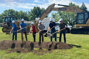 Kaukauna city officials and project leaders break ground Kaukauna city officials and project leaders break ground