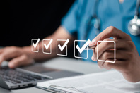 Medical survey paperwork, check marks-GettyImages-1548203309