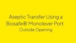 Aseptic Transfer Using Biosafe® Monolever Port: Outside Opening
