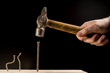 Hammering Bent Nail Hammering Bent Nail