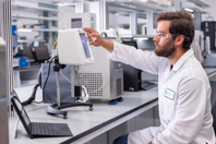 Working on testing machine