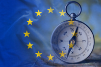 European Union Flag, compass-GettyImages-1090057126