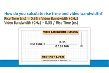 WTG - calculating rise time and video bandwidth WTG - calculating rise time and video bandwidth