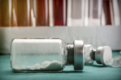 Glass Vial, medication powder-GettyImages-876484700