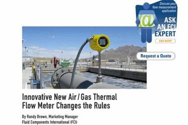 Innovative New Air / Gas Thermal Flow Meter Changes The Rules