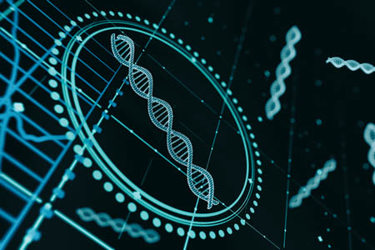 DNA Helix, Futuristic Digital Interface, genetics, molecular biology, gene editing-GettyImages-2221747428