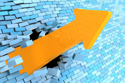 Breaking wall with arrow-GettyImages-665734280