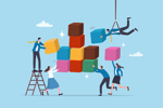 Build business framework, teamwork help development growth, improvement process, planning together-GettyImages-2226781046