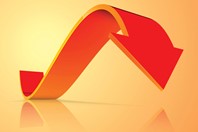 Curved Arrow Orange color