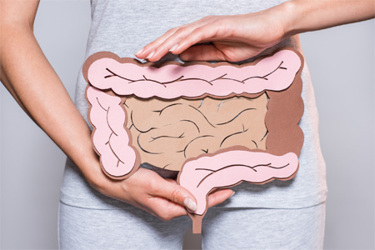 GettyImages-1063752208 Woman holding paper made large intestine