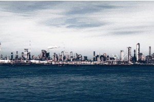 A riverfront petrochemical processing facility - Louisiana