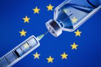 syringe, vaccine, europe flag-GettyImages-1285131583