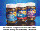 Vlasic puts pickles in PET pasteurizable jar