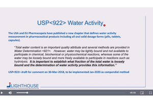 Webcast: A Guide To USP <922> For Water Activity Determination Lighthouse