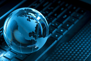 Globe and Keyboard showing America-GettyImages-183795467
