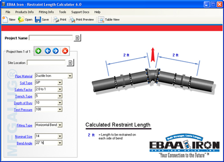 calculator system pump Restraint Calculation Program