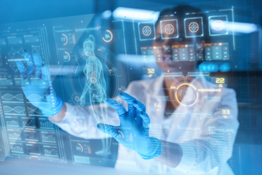 scientist in a modern laboratory studies human body with HUD, graphic display-GettyImages-1396802026 scientist in a modern laboratory studies human body with HUD, graphic display-GettyImages-1396802026