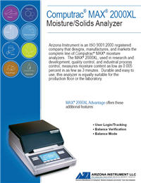 Product Brochure: Computrac MAX 2000XL Moisture/Solids Analyzer