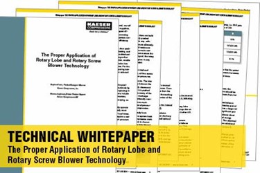 The Proper Application Of Rotary Lobe And Rotary Screw Blower Technology The Proper Application Of Rotary Lobe And Rotary Screw Blower Technology